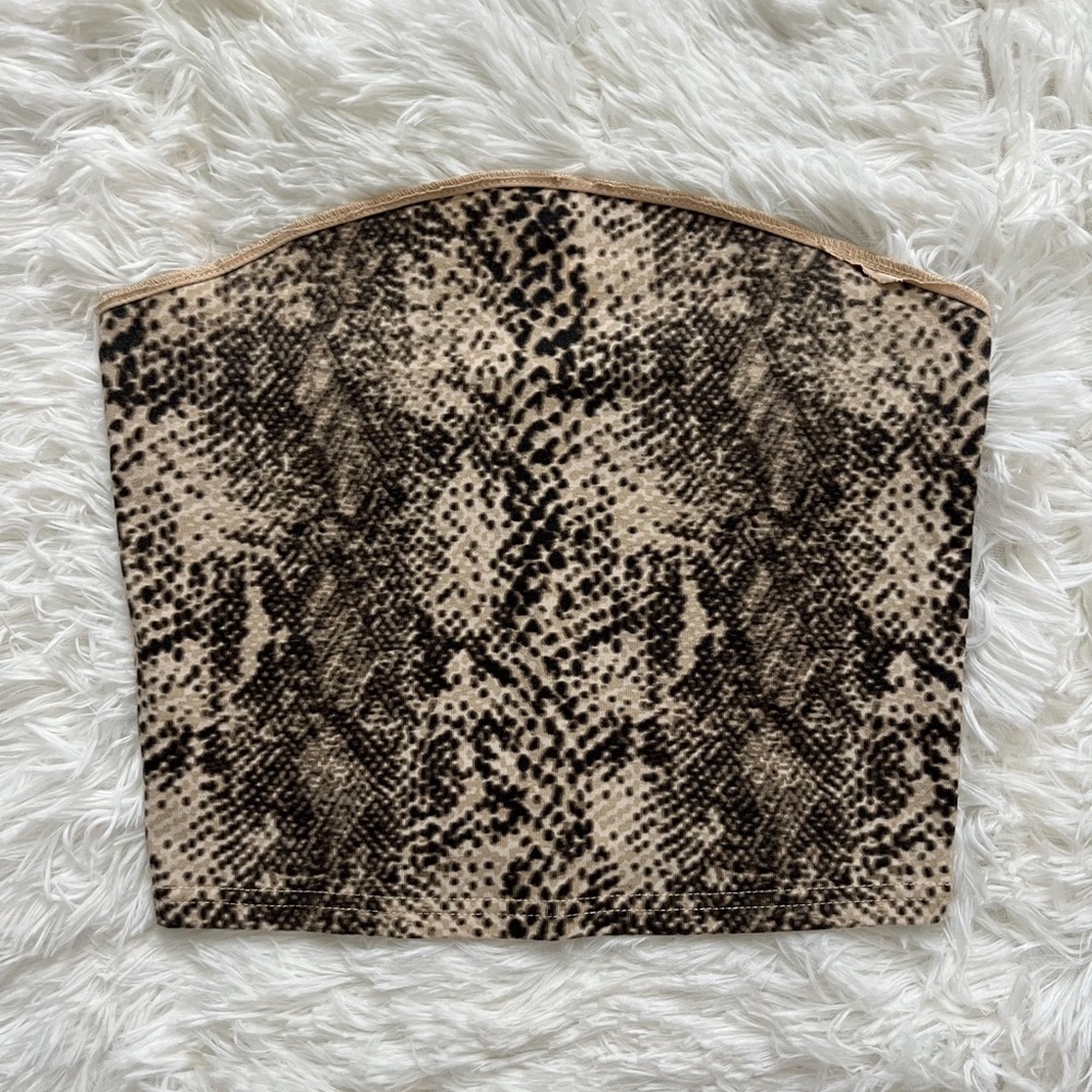 Snakeskin Strapless Tube Top Size Medium